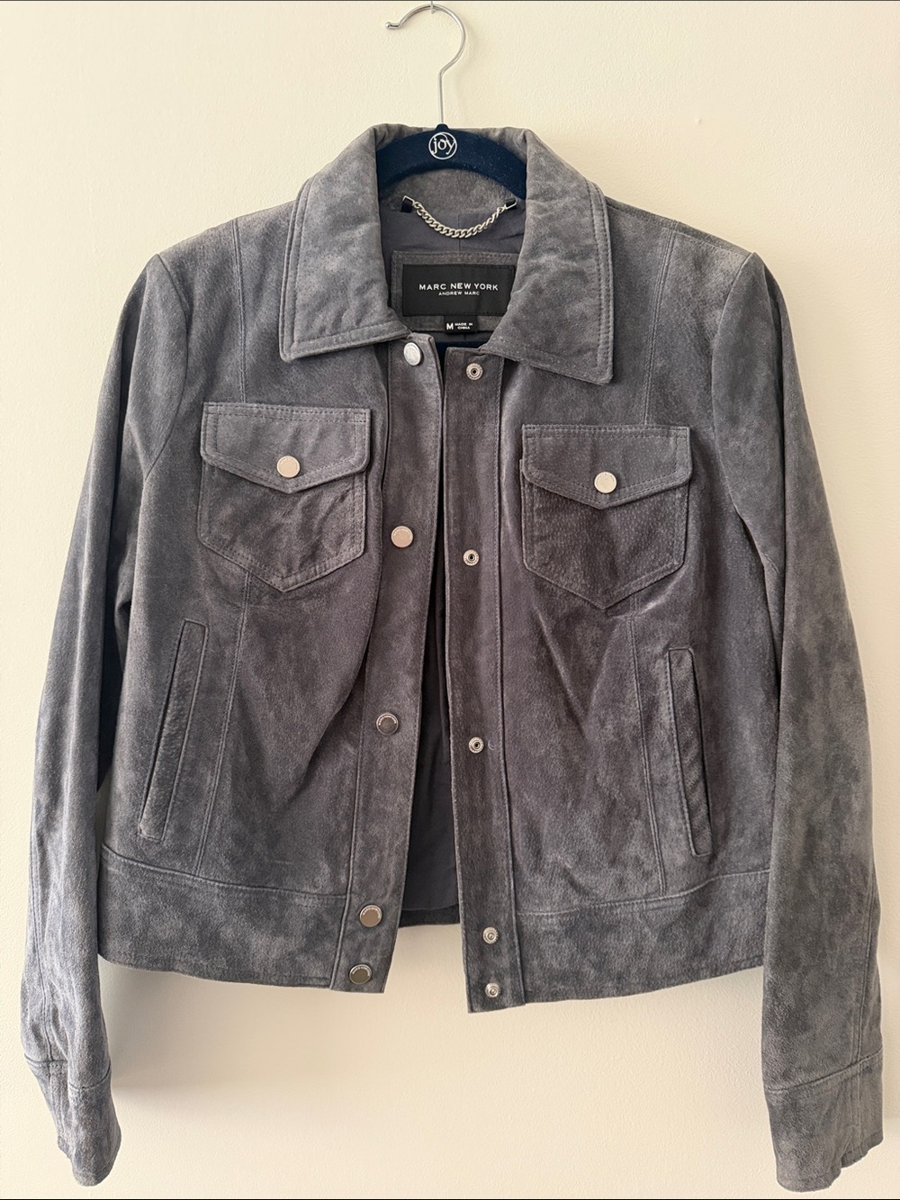 Marc New York Gray Suede Shirt Jacket